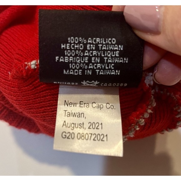 San Francisco 49ers Child Youth Knit Pom Beanie New Era Red NFL Logo Winter Hat - Picture 9 of 9